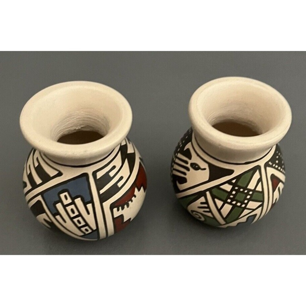 Mata Ortiz Pottery RRR Reydesel Reyes Roque Miniature Ollas Jars Clay Art Mexico - Picture 6 of 10